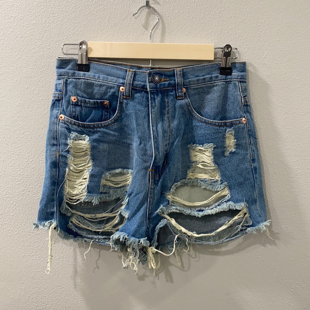 Distressed Denim Cutoffs, Small
